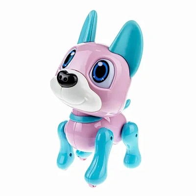 1TOY RoboPets интерактивная игрушка робо-щенок Чихуахуа роз-голубой, свет, звук эффекты, 