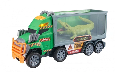 Игрушка со встроенным двигателем для детей Teamsterz "Грузовик с крокодилом MONSTER MOVERZ"