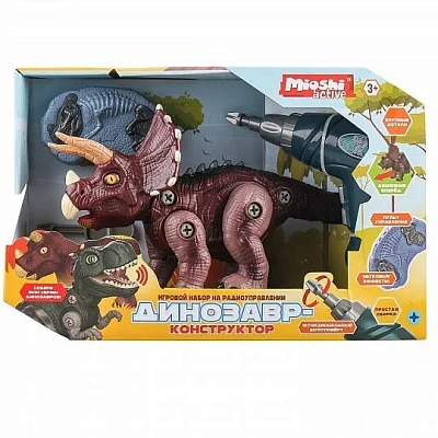 Игровой набор Mioshi Active "Динозавр-конструктор: Стиракозавр" (27х15 см, шуруповёрт,