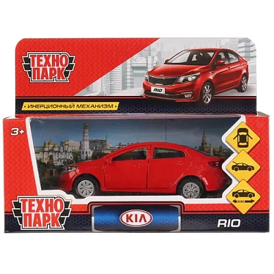 Машина металл "KIA RIO" 12см, открыв. двери, инерц, красный в кор. Технопарк