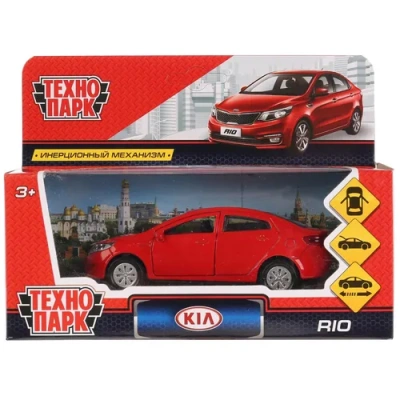 Машина металл «KIA RIO» 12см, открыв. двери, инерц, красный в кор. Технопарк