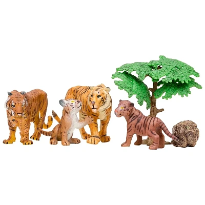 Набор фигурок животных серии "Мир диких животных": Семья тигров, 6 предметов (Основная)