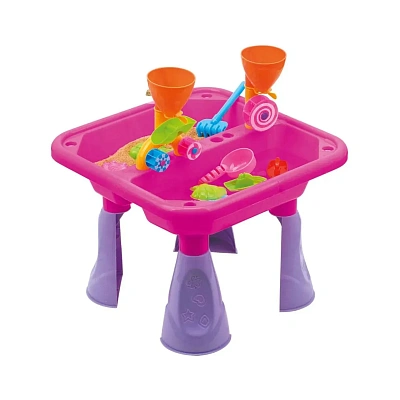 Стол для игр с песком и водой Hualian Toys "Водяные мельницы" (47,5х47,5х35,5 см, розовый)