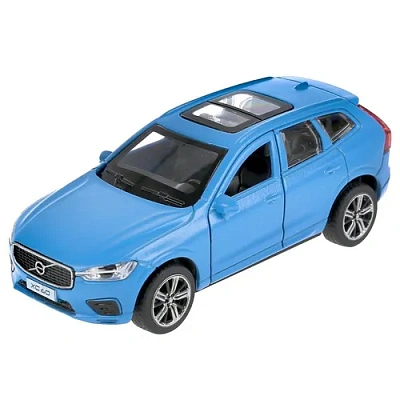 Машина металл VOLVO xc60 r-design матовый синий 12 см, двери, багаж, в кор. Технопарк