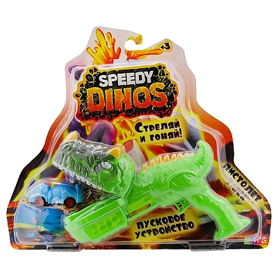 Игровой набор скоростные динозавры" с 1 фрикционной машинкой и пусковым устройством