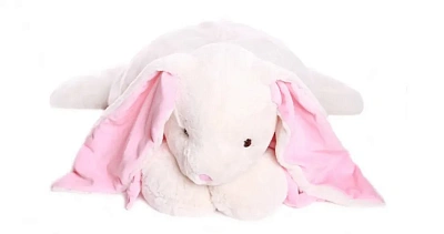 Кролик 60 см белый/розовый, Lapkin