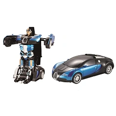 1toy Робот на р/у 2,4GHz, трансформирующийся в спортивный автомобиль, 30 см, синий 