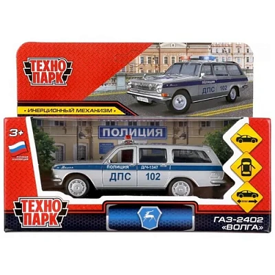 Машина металл ГАЗ-2402 "ВОЛГА"  12 см, двери, багаж, в кор. Технопарк