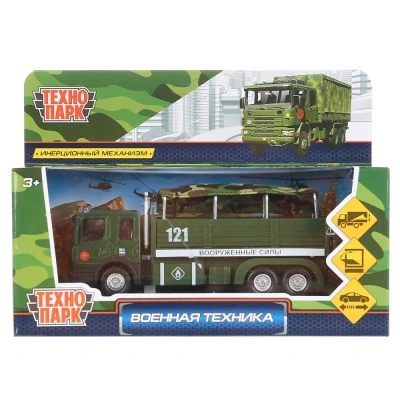 ТЕХНОПАРК Машина металл «ВОЕННАЯ ТЕХНИКА», длина 15,5 см, инерц, подв эл, В АССОРТ.