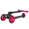 Самокат трехколесный Slider Sport, складной, с фонариком, цвет: фуксия