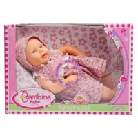 Реалистичная кукла-пупс девочка в розовом платье, 42 см, Bambina Bebe