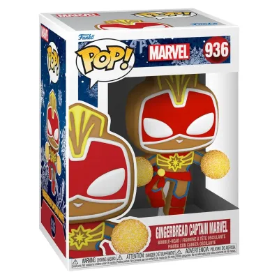 Фигурка Funko POP! Bobble Marvel Holiday Gingerbread: Капитан Марвел в образе имбирного пряника