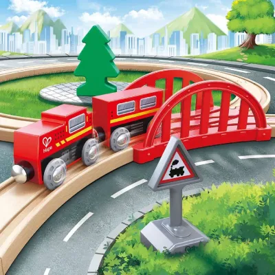 Деревянная железная дорога “Классический набор“, 19 элементов