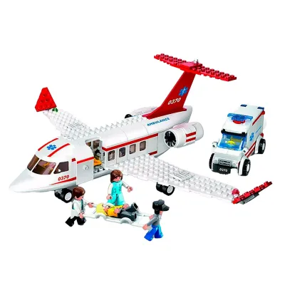 Конструктор пластик.SLUBAN.Авиация.Медицинский состав (335 дет,4 фигуры,в коробке) (Арт. 