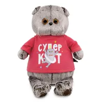 BUDI BASA Басик в лонгсливе с принтом "Супер кот" 25 см