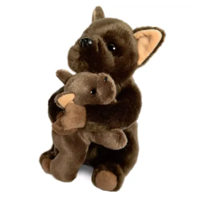 Мягкая Игрушка MAXITOYS, Французский Бульдог с Малышом, 25 см