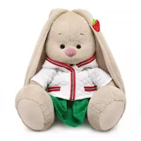BUDI BASA Зайка Ми в курточке и с земляничкой на ушке (малый)18 см