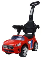 Машинка-каталка с ручкой управления, колеса пластик, звук, красный