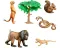 Набор фигурок животных серии “Мир диких животных“: мандрил, кобра, сурикат, варан, белка