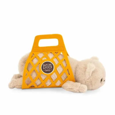 Кот Барсик в сумке бежевый 56 см