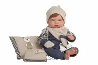 Arias ELEGANCE ANDIE кукла мягкая с винил. конечностями, 40 см. В бежево-син. одежде