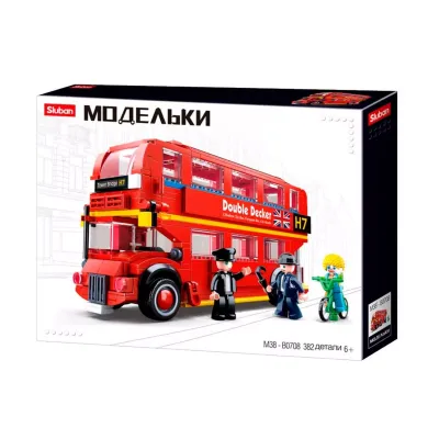 Конструктор пластмассовый Sluban “Транспорт: Двухэтажный автобус“ (382 дет.)