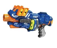Бластер “Blaze Storm“ синий с 12 мягкими шариками, электромеханический, в коробке