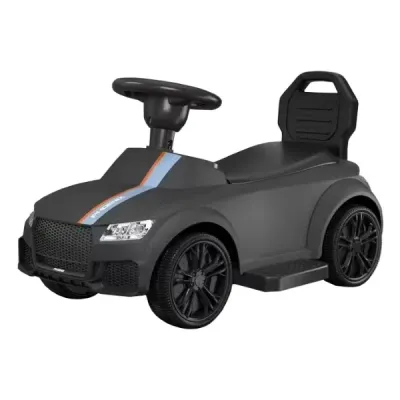 Машинка-каталка без ручки управления. колеса пластик, свет. звук, цвет: черный