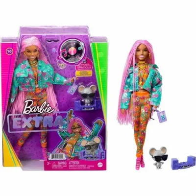 Barbie Экстра с розовыми косичками