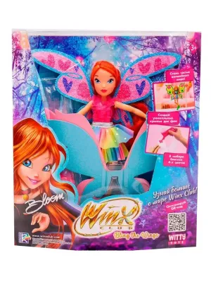 Шарнирная кукла Winx Club “Bling the Wings“ Блум с крыльями и глиттером, 24 см,