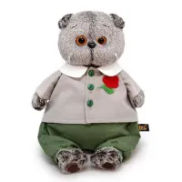 BUDI BASA Кот Басик в комплекте с цветком 22 см