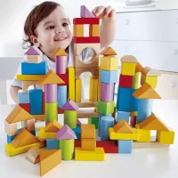 Конструктор деревянные кубики в контейнере-сортере, 3 в 1 “Замечательные блоки“ 