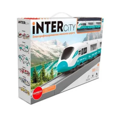 1TOY InterCity Express наб.ж.д.“Туристический поезд“ 103 дет.свет, звук,поезд 3 ваг, остановка, пере