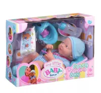 Пупс-кукла в голубой одежде, с аксессуарами, в коробке, 32см