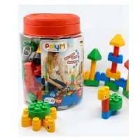 Конструктор детский  “Набор строительных блоков PolyM из 128 предметов“, 128 элементов
