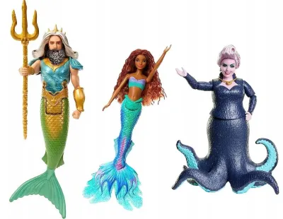 Игровой набор Mattel - Принцесса Ариэль, Король Тритон и Урсула