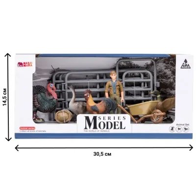 Игрушки фигурки в наборе серии “На ферме“, 8 предметов 