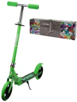Самокат двухколесный (колеса PU 18 см, 80х10х75-102 см, макс. вес 60 кг, зелёный)