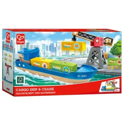 Игровой набор «У моря», Грузовой корабль и подъемный кран 
