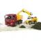 Bruder Самосвал MAN с колесным экскаватором Liebherr