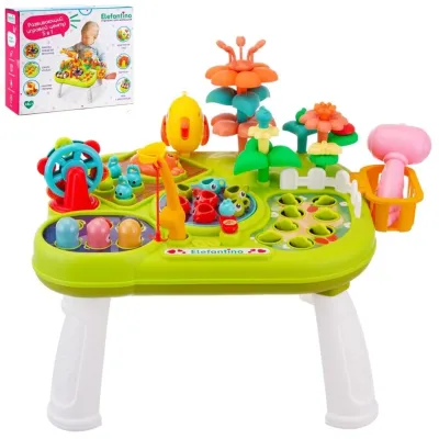 Развивающий игровой центр 5в1 "Elefantino", 30*26*36 см, рыбалка, собери урожай, покорми п