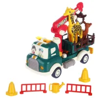 Развивающая игрушка "Машина-конструтор Зоопарк", с паром, на бат., в кор.