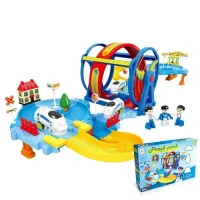 Игровой набор QI YUE “Железная дорога: Скоростной поезд и колесо“ (36,5х37,5х16 см, 50 дет., подвиж.