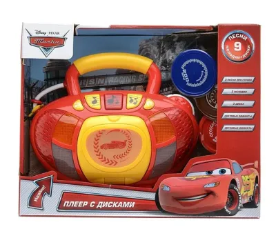 Плеер Тачки на бат. свет+звук с дисками