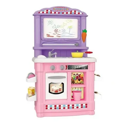 Игровой набор-кухня BE IN FUN “Кухня художника“ (сборный,52х75 см, функц.кран с водой, доска с флом.