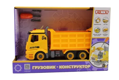 Грузовик-конструктор, фрикционный, свет, звук, 1:12 Funky toys 