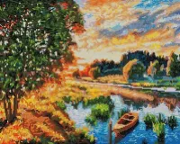 Мозайка алмазная на раме 40х50 см Тишина летнего вечера