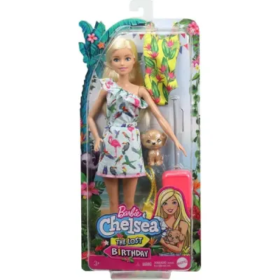 Barbie Игровой Набор кукла Барби блондинка в платье с питомцем и аксессуарами