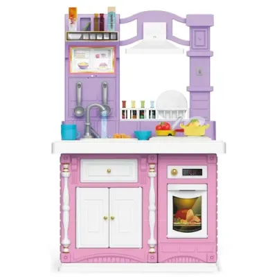 Игровой набор-кухня BE IN FUN “Двусторонняя кухня“ (сборный, 67х108 см, функц.кран с водой, свет, зв