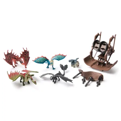How to train your dragon.Игровой набор 5 фигурок 5см с катапультой.Как приручить дракона